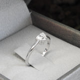 Heart Shaped Diamond Engagement Ring - GIA Certified - April Birthstone