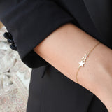 Graduated 3 Stars Bracelet - Dainty Solid 18K Gold Bracelet