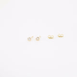 Dainty Genuine Diamond Bezel Stud Earrings