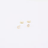 Dainty Genuine Diamond Bezel Stud Earrings