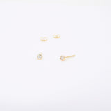 Dainty Genuine Diamond Bezel Stud Earrings