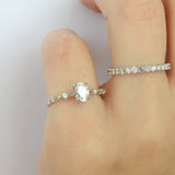 Unique Claw Oval Solitaire Ring - GIA Certified Diamond Engagement Ring