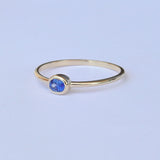 Dainty Bezel East West Oval Sapphire Engagement Ring