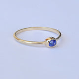 Dainty Bezel East West Oval Sapphire Engagement Ring