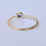 Dainty Bezel East West Oval Sapphire Engagement Ring