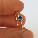 Dainty Bezel East West Oval Sapphire Engagement Ring
