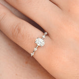 Unique Claw Oval Solitaire Ring - GIA Certified Diamond Engagement Ring