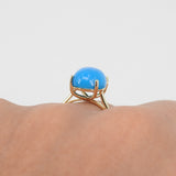 Genuine Oval Sleeping Beauty Turquoise Engagement Ring