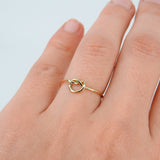Love Knot Infinity Gold Ring – Dainty Promise Ring For Her – Simple Sun & Moon Wedding Band – Thin Solid 18k Gold Ring – Handmade Jewelry