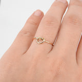 Love Knot Infinity Gold Ring – Dainty Promise Ring For Her – Simple Sun & Moon Wedding Band – Thin Solid 18k Gold Ring – Handmade Jewelry