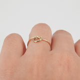Love Knot Infinity Gold Ring – Dainty Promise Ring For Her – Simple Sun & Moon Wedding Band – Thin Solid 18k Gold Ring – Handmade Jewelry