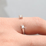 Toi et Moi Open Diamond Ring – Genuine Twin Princess Cut Diamond Ring