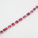 Natural Burmese Multi Shaped Ruby Bracelet