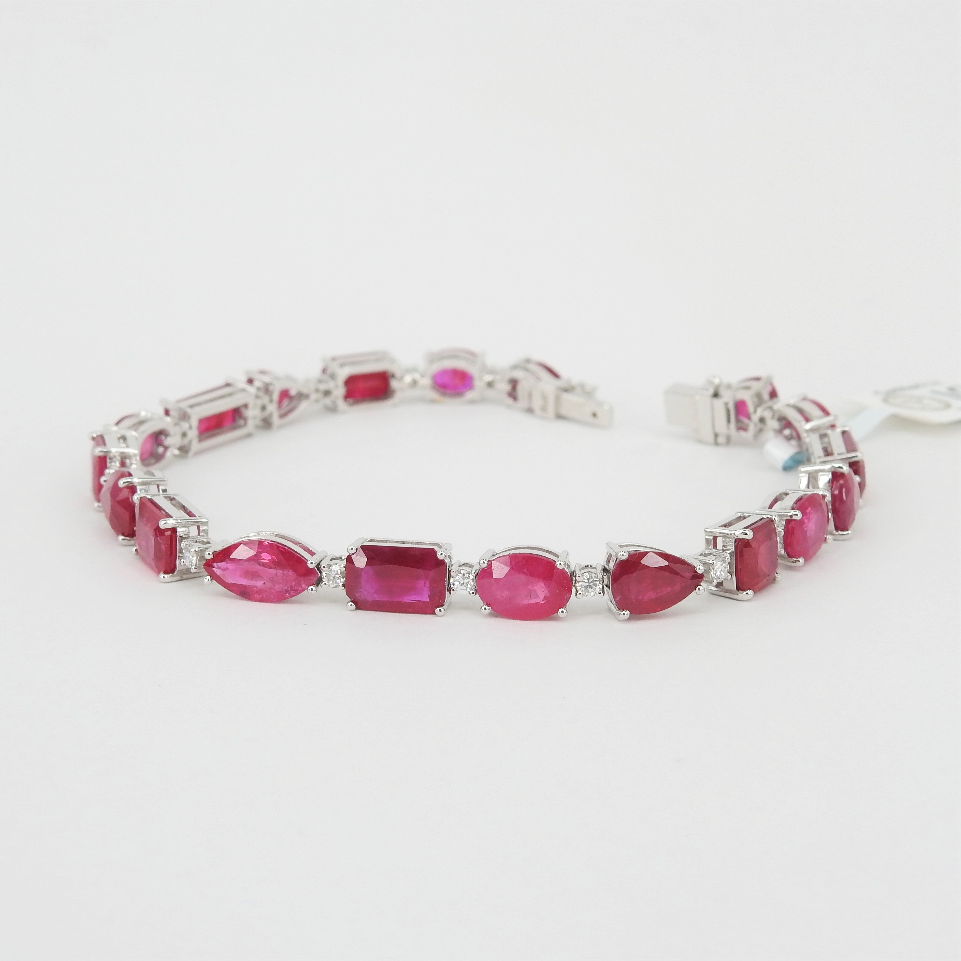 Natural Burmese Multi Shaped Ruby Bracelet