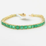 Graduated Colombian Baguette Emerald Tennis Bracelet - 9.91 Ct