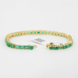Graduated Colombian Baguette Emerald Tennis Bracelet - 9.91 Ct