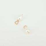 Baroque Pearl Diamond Hoops - Vintage Dangle Earrings