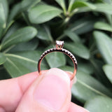 Heart Prong Dainty Solitaire Wedding Engagement Ring - 0.15 Ct