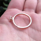 Heart Prong Dainty Solitaire Wedding Engagement Ring - 0.15 Ct