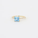 Princess Cut Topaz Bridal Engagement Ring