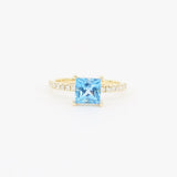 Princess Cut Topaz Bridal Engagement Ring