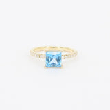 Princess Cut Topaz Bridal Engagement Ring