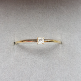 Princess Cut Diamond Engagement Ring – Minimal Square Diamond Promise Ring
