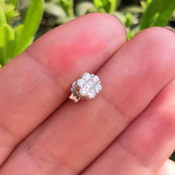 Handmade Flower Diamond Solitaire Earrings - Nature Inspired Wedding Jewelry