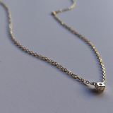 Dainty Floating Natural Diamond Solitaire Necklace – Minimalist Simple Tiny Diamond Pendant