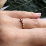 Dainty Ruby Engagement Ring – Small Minimalist Ruby Ring – Simple genuine Ruby Ring - Natural July Birthstone Ring - Ruby Stacking Gold Ring