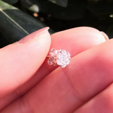 Handmade Flower Diamond Solitaire Earrings - Nature Inspired Wedding Jewelry