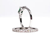 Baguette Emerald Engagement & Diamond Wedding Band Set