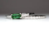 Baguette Emerald Engagement & Diamond Wedding Band Set