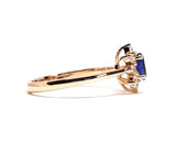 Genuine Elongated Oval Blue Sapphire Engagement Ring