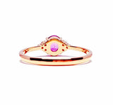 Dainty Genuine Oval Pink Sapphire and Diamond Engagement Ring