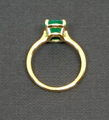 Natural Oval 2.2 Ct Colombian Emerald Engagement Ring