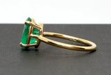 Natural Oval 2.2 Ct Colombian Emerald Engagement Ring