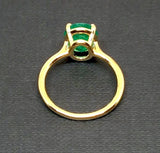 Natural Oval 2.2 Ct Colombian Emerald Engagement Ring