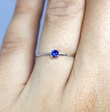 Minimalist Dainty Blue Sapphire Engagement Ring