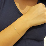 Dainty Diamond Bezel Bracelet – Genuine Solitaire Diamond Bracelet