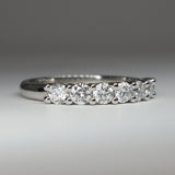 3 mm Thick Half Eternity Diamond Wedding Band – Shared Prong Stacking Ring