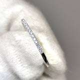 Thin Half Eternity Pave Diamond Band – 1.2 mm Dainty Diamond Wedding Band