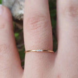 Small Natural Dainty Diamond Ring - Minimalist Thin Wedding Band