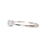 Dainty East West Oval Aquamarine Engagement Ring  - Simple March Birthstone Promise Ring