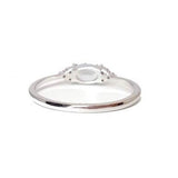 Dainty East West Oval Aquamarine Engagement Ring  - Simple March Birthstone Promise Ring