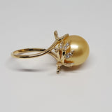 Nature Inspired Golden South Sea Pearl Engagement Ring