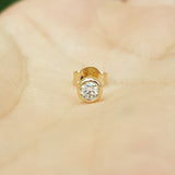 Dainty Genuine Diamond Bezel Stud Earrings