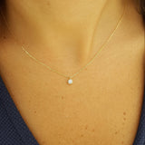 Bezel Diamond Tiny Solitaire Necklace – Natural Dainty Handmade Diamond Necklace