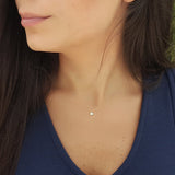 Bezel Diamond Tiny Solitaire Necklace – Natural Dainty Handmade Diamond Necklace