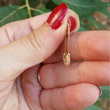 Elongated "Attaché" Diamond Earrings - Safety Pin Statement Jewelry